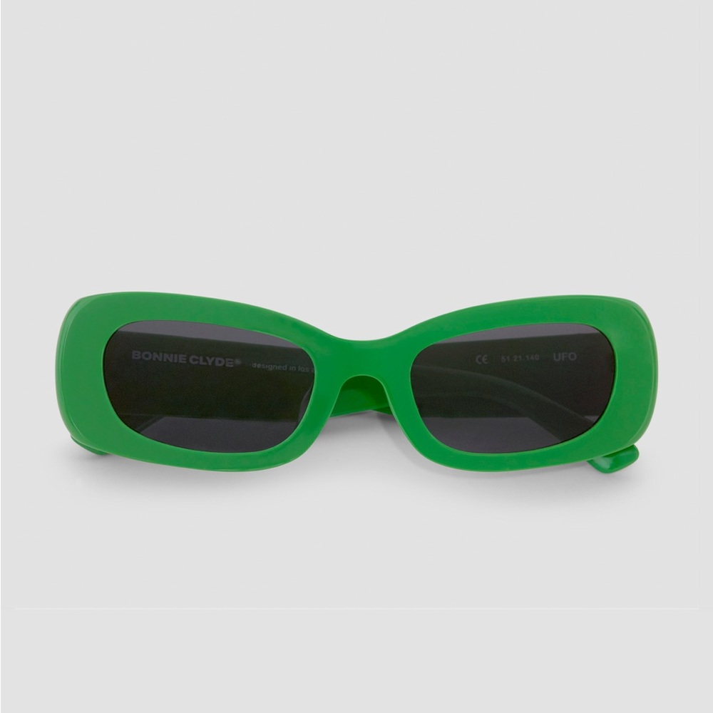 Bonnie Clyde Green UFO Sunglasses Brand New